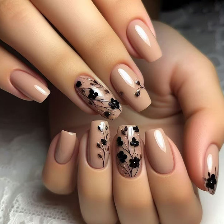 Floral Articulated Press-On Nail Tips Bowlift