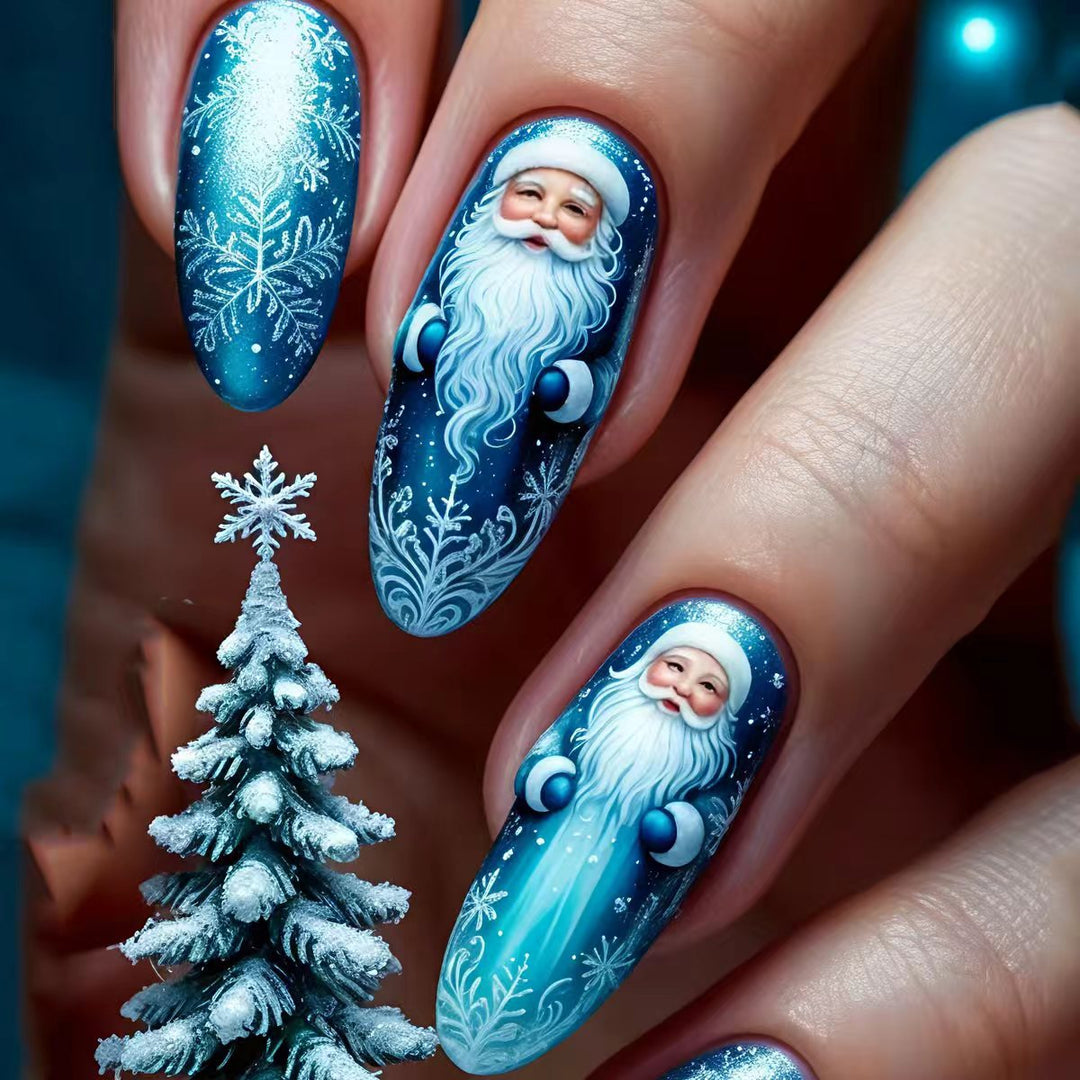 Artificial nails with festive Santa design Bowlift