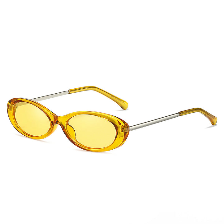 Retro-Inspired Oval Frame Sunglasses Bowlift