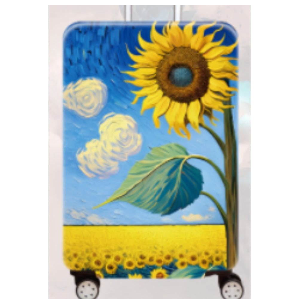 Women's Hard Shell Travel Suitcase with Elegant Lotus Design Bowlift