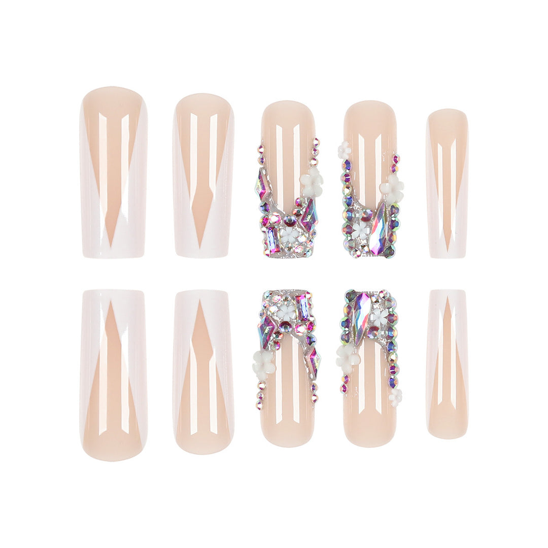Luxury Stiletto Press-On Nails with Floral Embellishments Bowlift