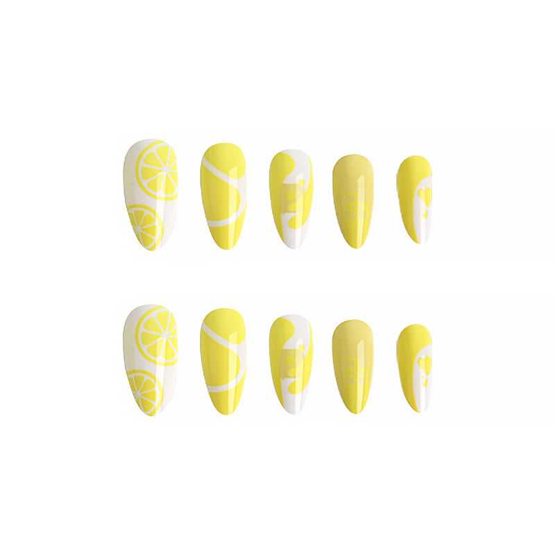 Artificial nails with fruity lime motif Bowlift