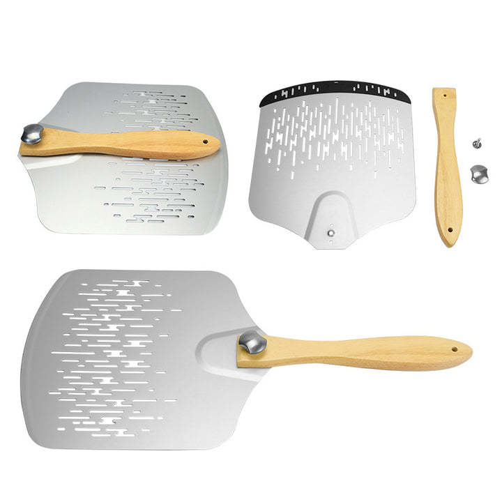 Ventilated Stainless Steel Pizza Peel with Ergonomic Beechwood Handle Bowlift