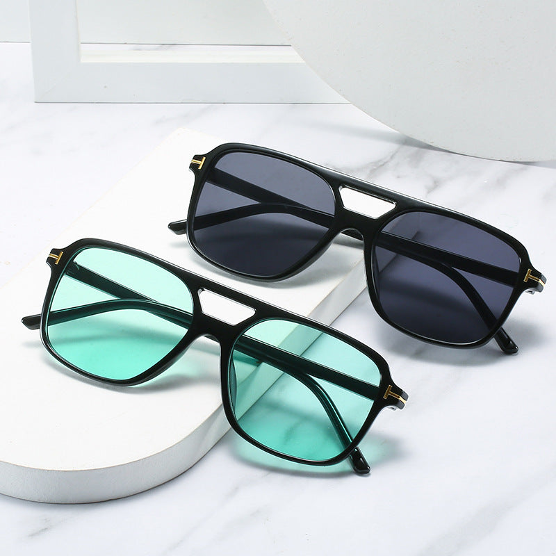 Square Frame Sunglasses with Unique Lens Cut Bowlift