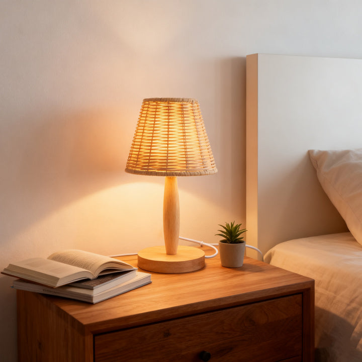 Woven Table Lamp Bowlift