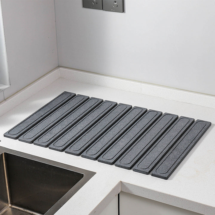 Decorative Marble Striped Kitchen Drying Mat