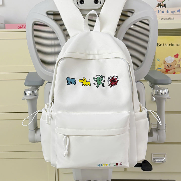 Artistic Embroidered Casual Backpack Bowlift