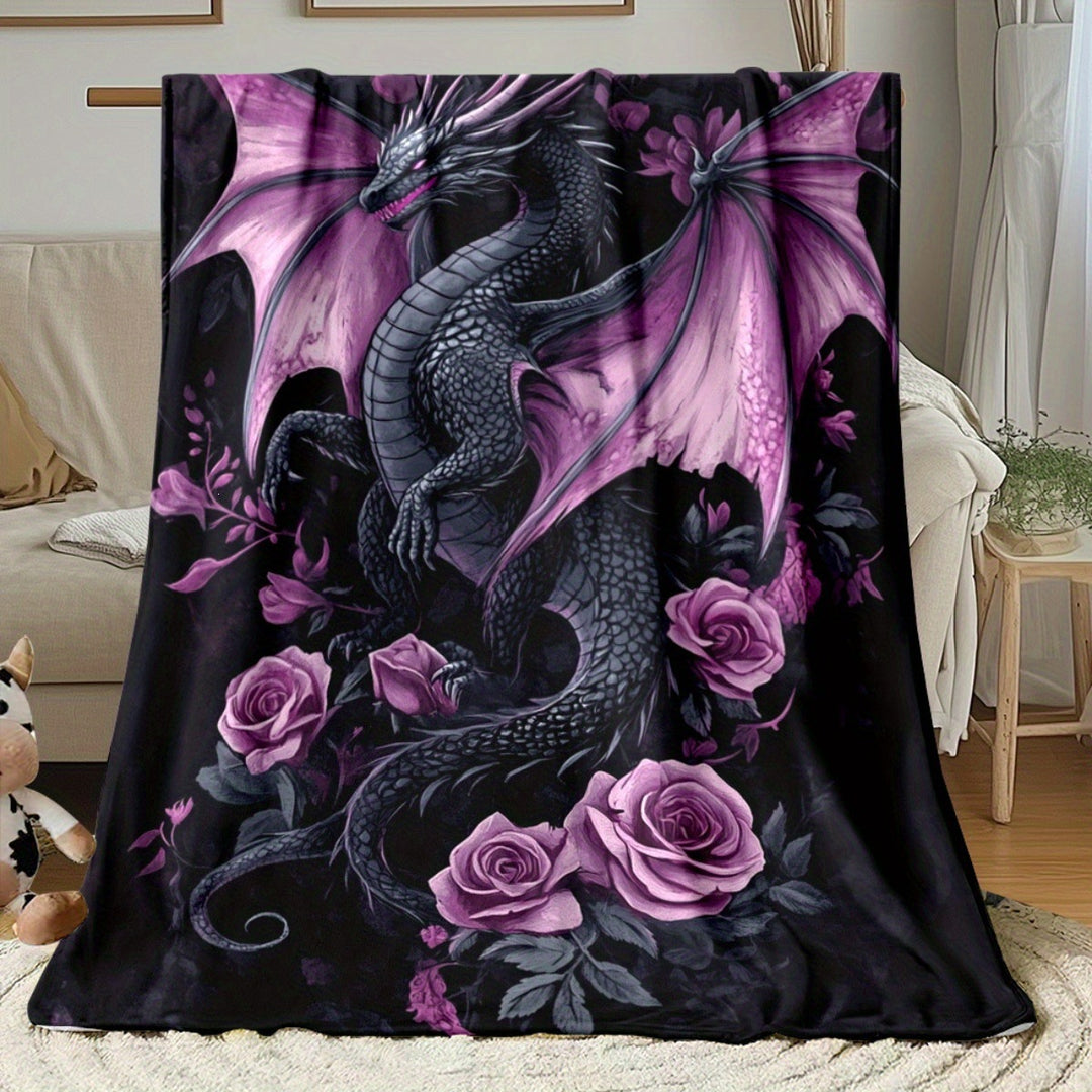 Soft Cartoon Dachshund-Themed Fleece Blanket