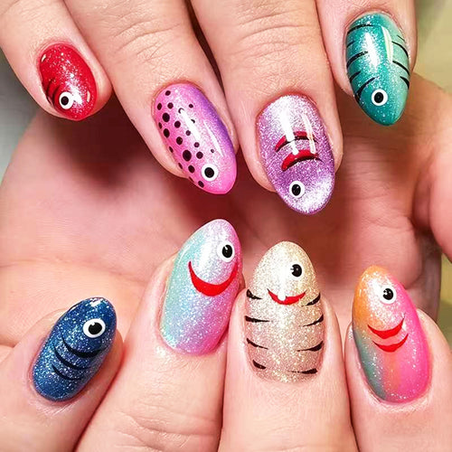 Playful Fish-Themed Nail Art Bowlift