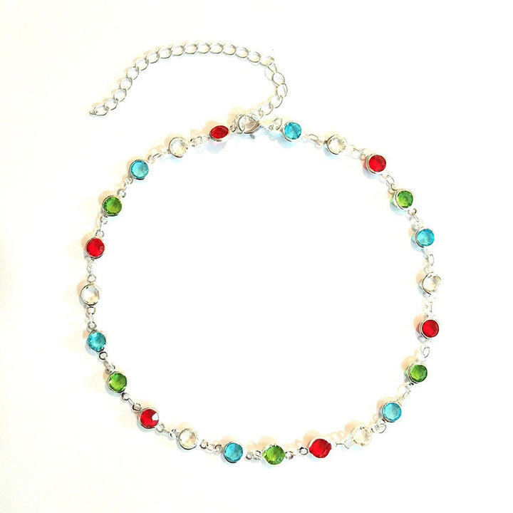 Colorful Gemstone Chain Necklace Bowlift