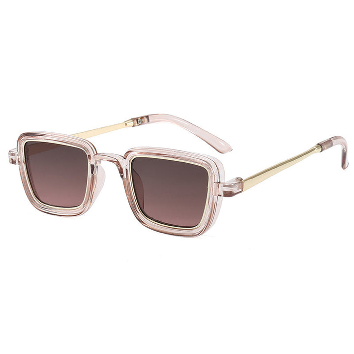 Women's square sunglasses with transparent frame and gold accents Bowlift