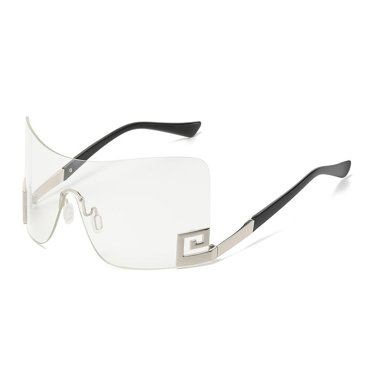 Women's Oversized Shield Sunglasses with Extravagant Design Bowlift