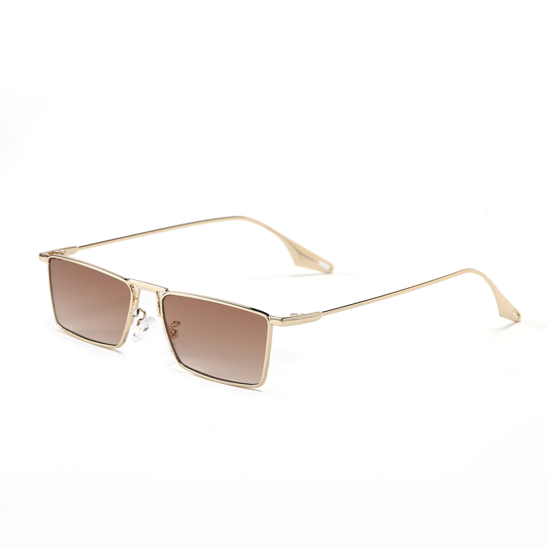 Women's elegant square sunglasses with narrow metal frame and UV protection Bowlift