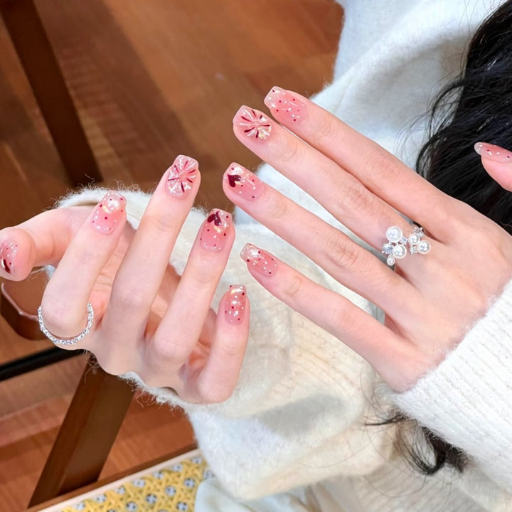 Artistic Floral Press-On Nail Design Bowlift 1787394846