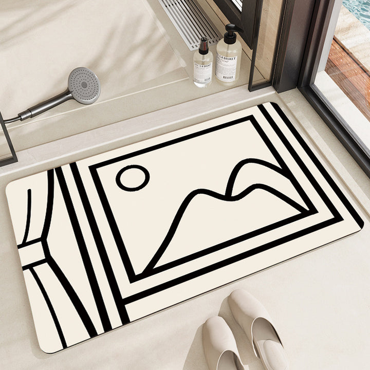 Playful Cartoon Dog-Themed Bath Mat Bowlift