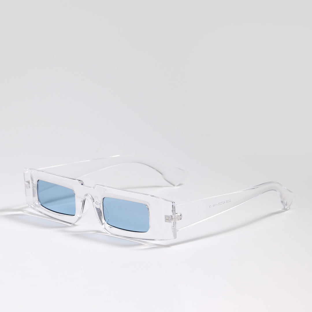 Women's fashionable geometric sunglasses with transparent frame and polarized lenses Bowlift