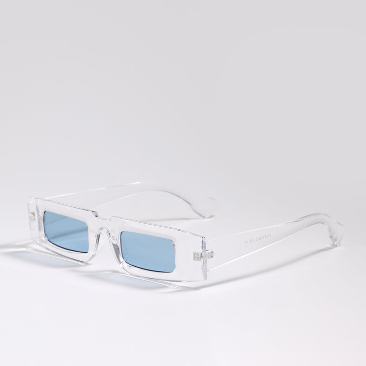 Women's fashionable geometric sunglasses with transparent frame and polarized lenses Bowlift