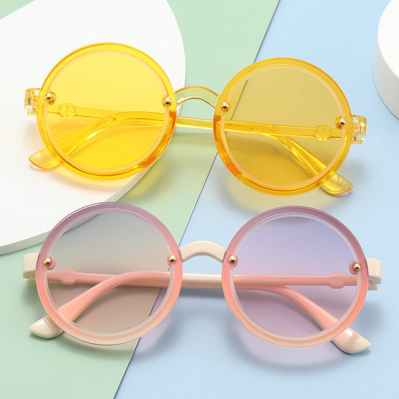 Women Round Sunglasses with Transparent Frame Bowlift