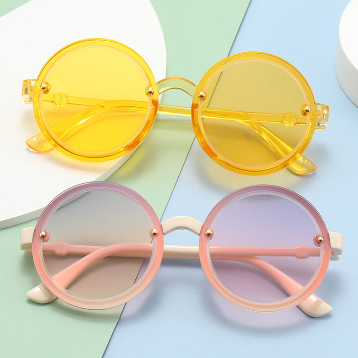 Women Round Sunglasses with Transparent Frame Bowlift