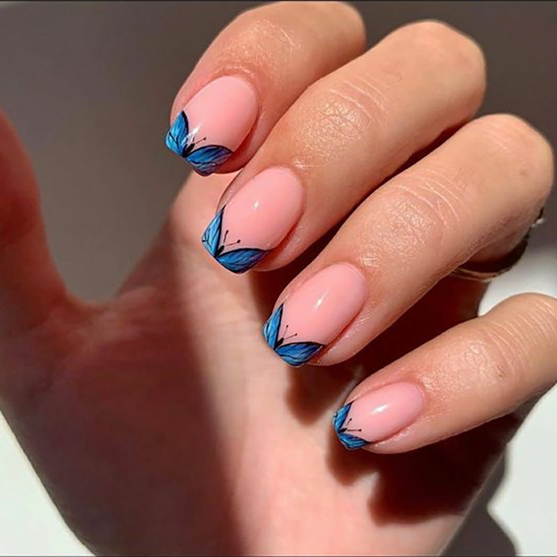Premium Floral Design Press-On Nail Set Bowlift