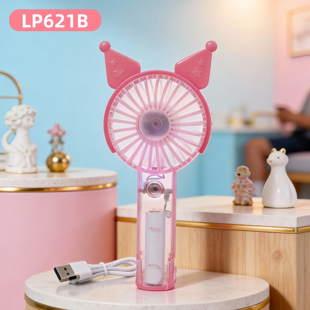 Women's portable hand fan with cute bunny design Bowlift