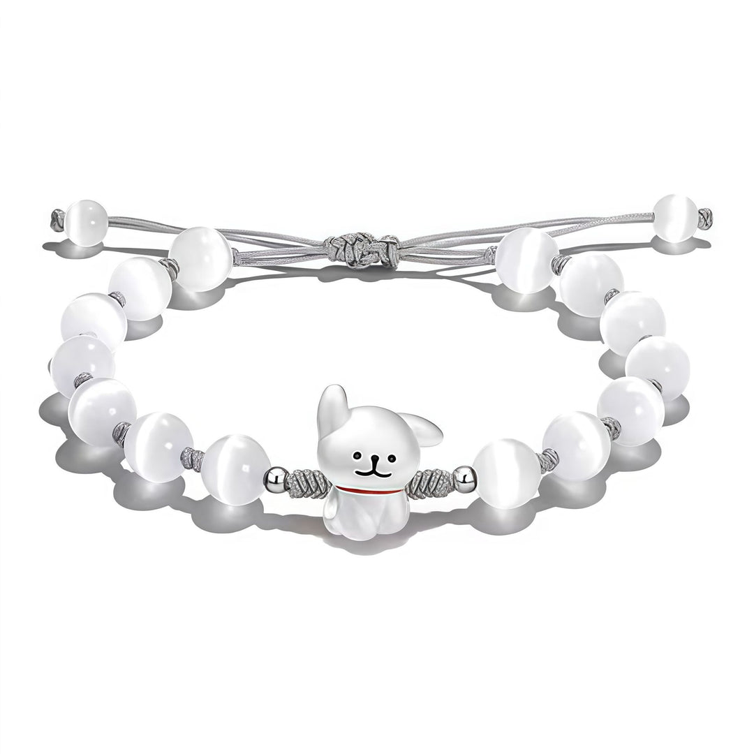 Playful Dog Charm Beaded Bracelet Bowlift