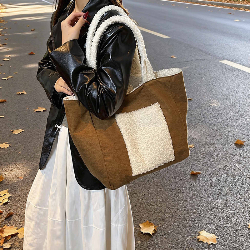 Cozy Sherpa Lined Tote Bag Bowlift