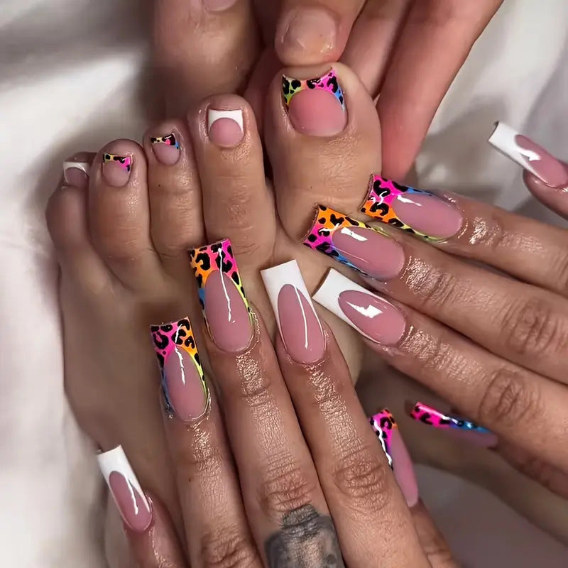 Decorative Floral Press-On Pedicure Set Bowlift