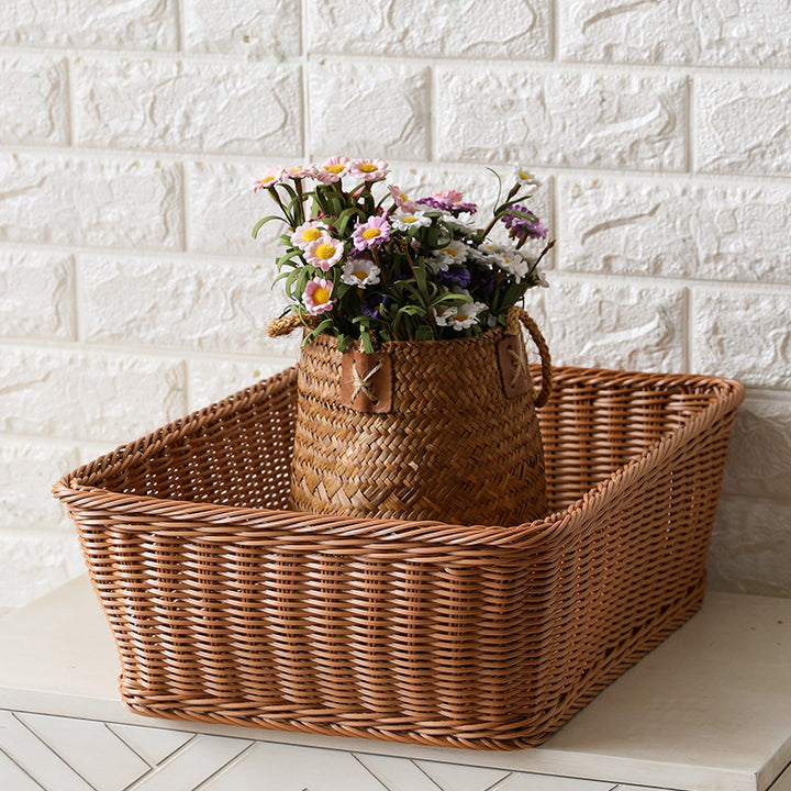 Handwoven Rustic Storage Basket with Ergonomic Design Bowlift