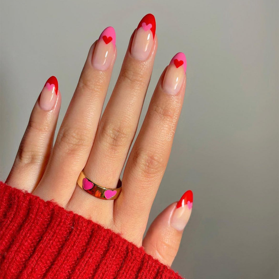Heart-Patterned Press-On Nails Bowlift