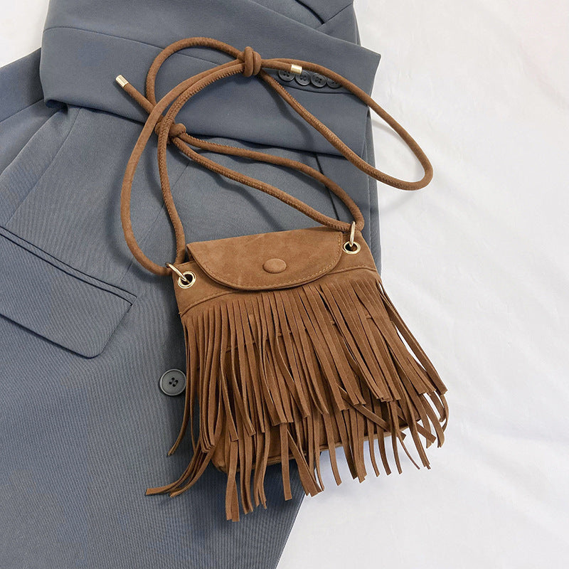 Bohemian Fringe Crossbody Bag Bowlift