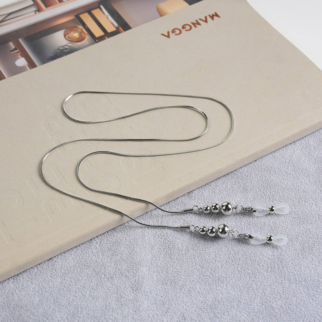 Sleek Metallic Eyewear Chain Bowlift