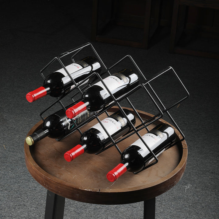Unisex wine rack made of black metal Bowlift