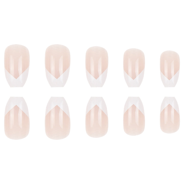 Elegant French Tip Press-On Nails Bowlift