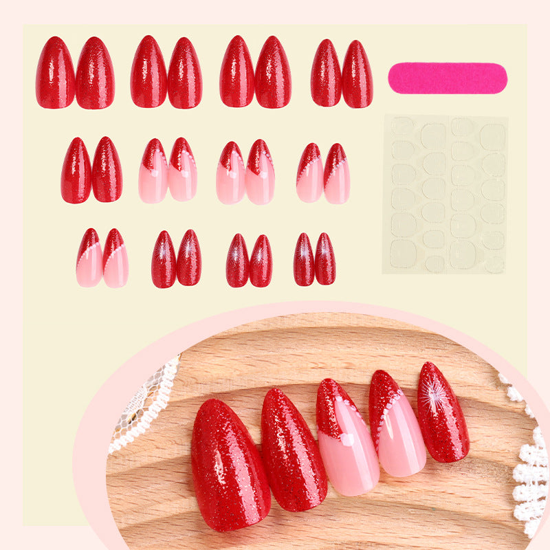 Glamorous Glittery Stiletto Press-On Nails Bowlift