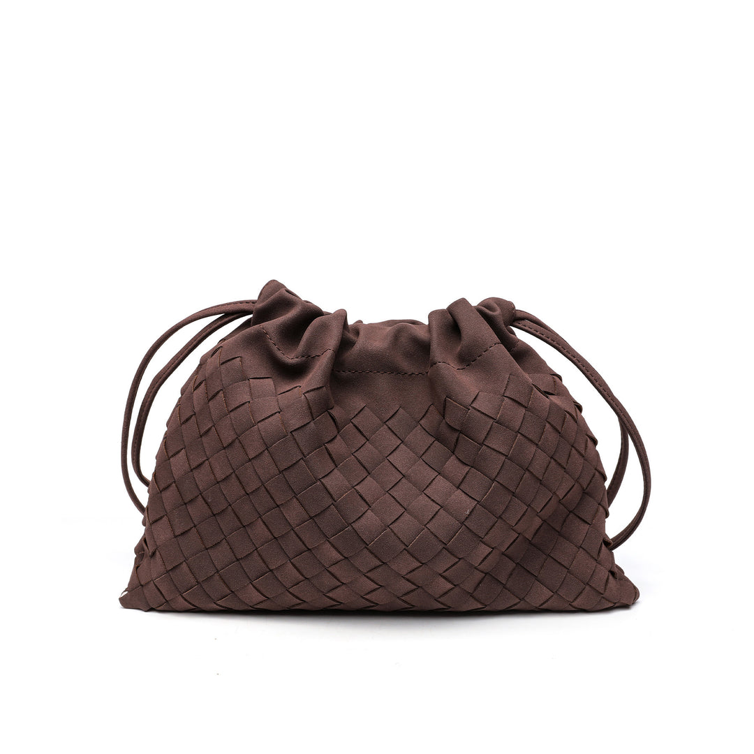 Woven Drawstring Shoulder Bag Bowlift