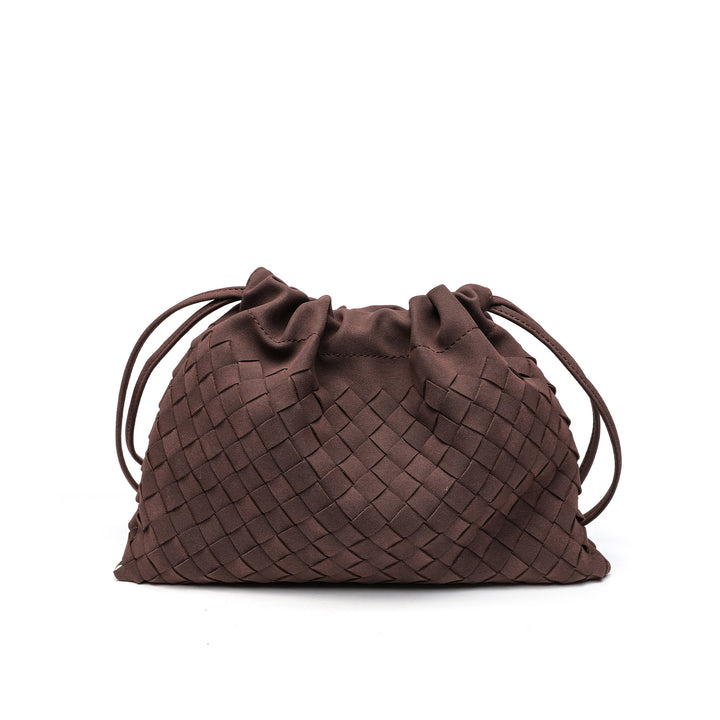 Woven Drawstring Shoulder Bag Bowlift