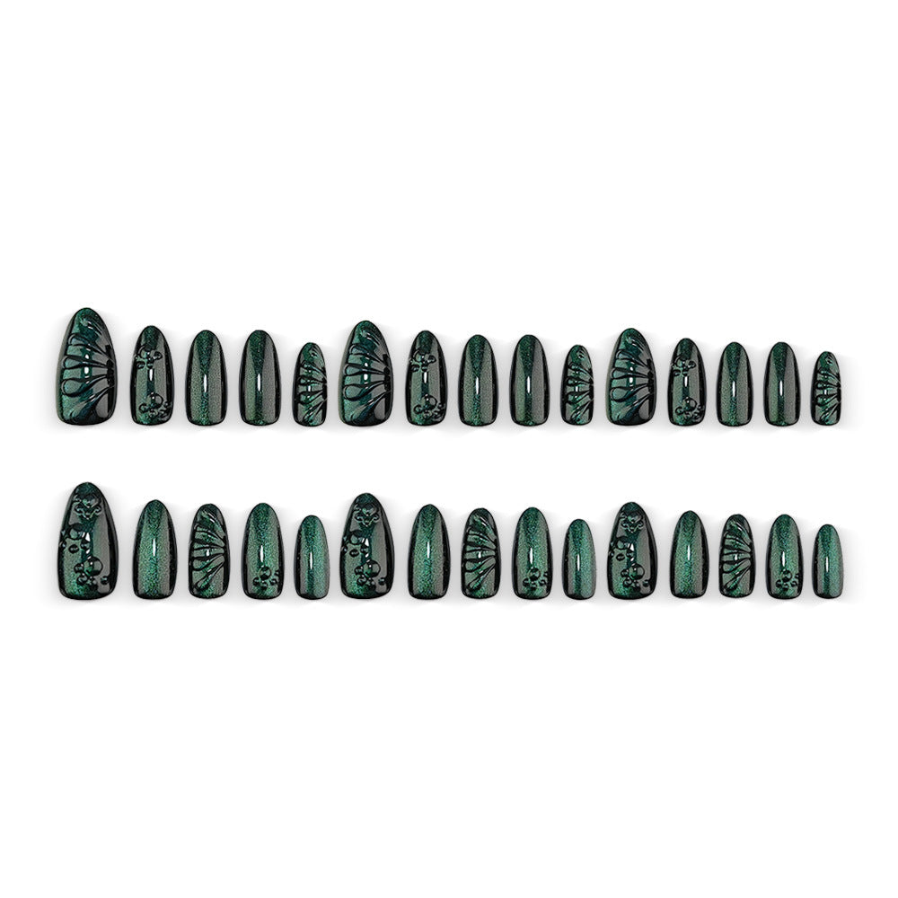 Artificial nails with shimmering wave design Bowlift