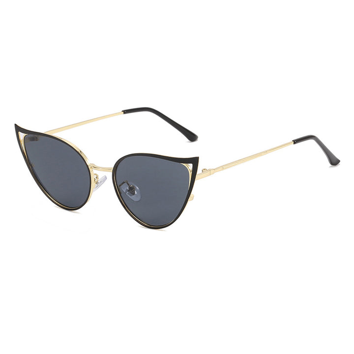 Women's Cat-Eye Sunglasses with Elegant Metal Frame and UV Protection Bowlift