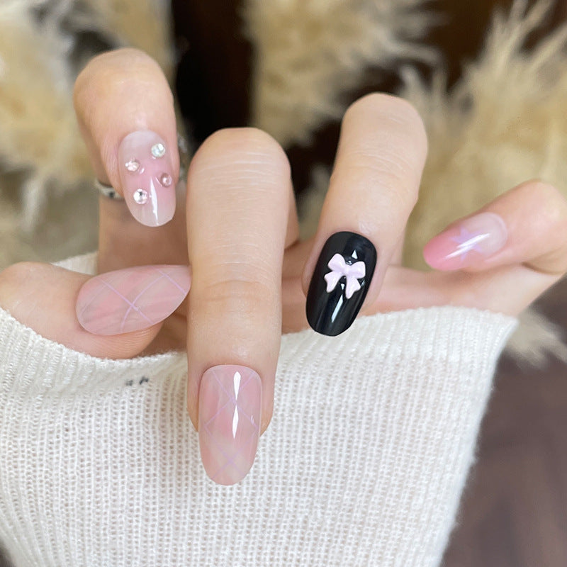 Premium Artistic Long Stiletto Nail Tips with Intricate Embellishments Bowlift