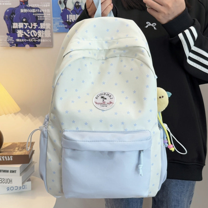 Star-Patterned School Backpack