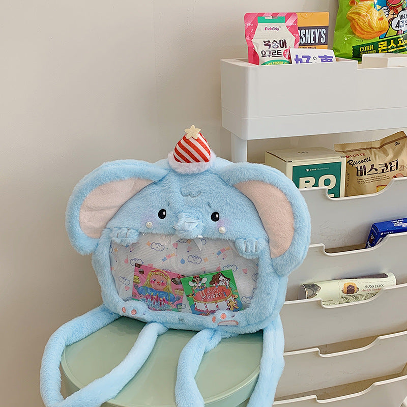Plush Elephant-Themed Backpack