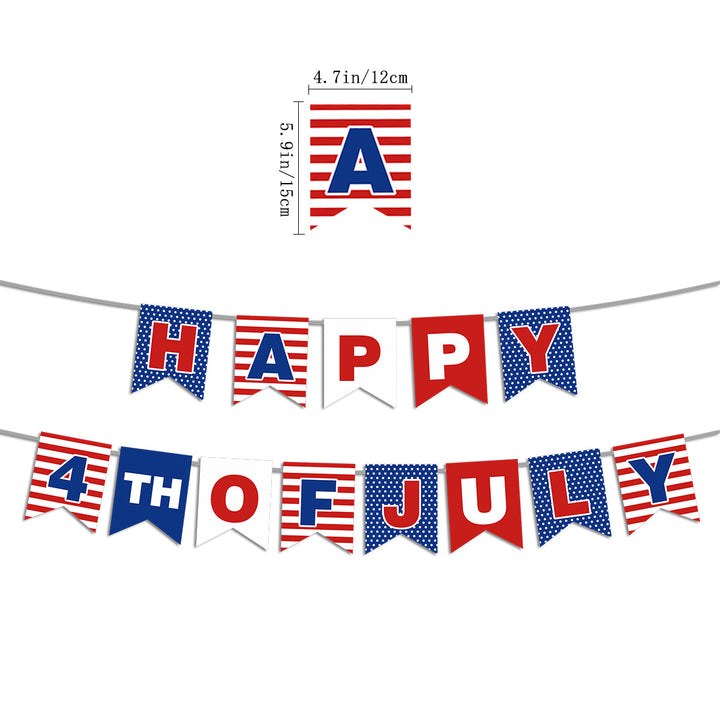 Unisex hanging party decoration hanger with spirals, patriotic symbol pendants and hanging loops Bowlift