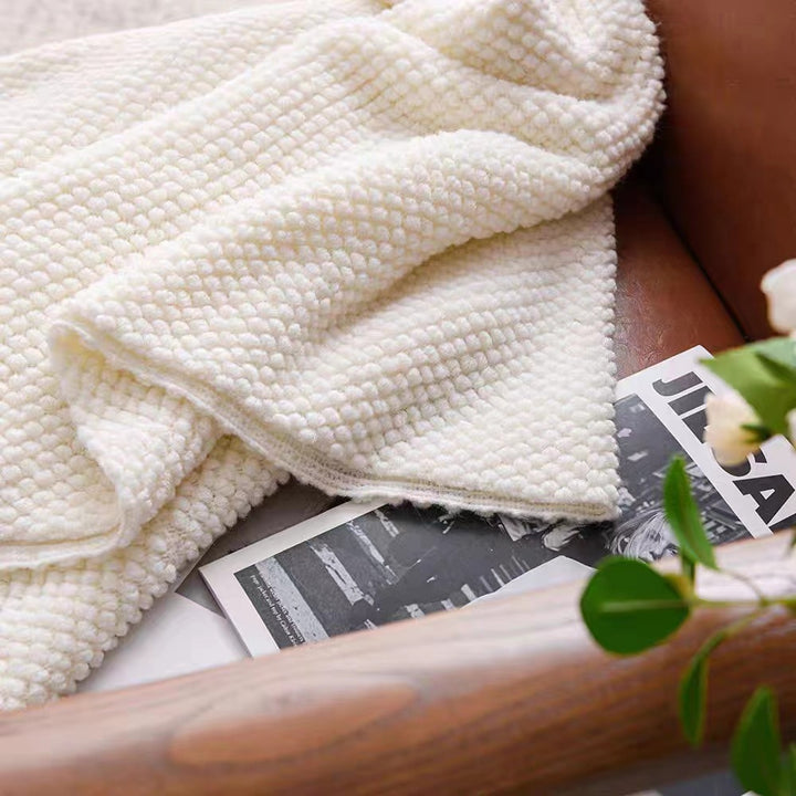 Ladies Cozy Waffle Texture Blanket Bowlift