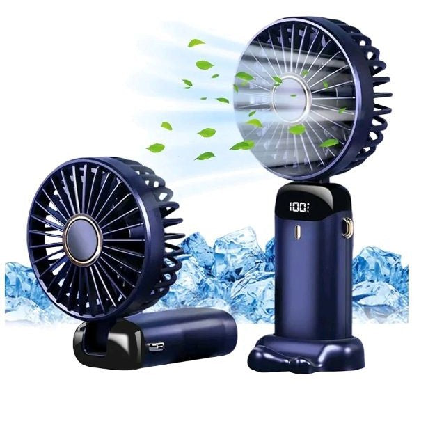 Portable Mini Fan with USB Charging and Digital Display Bowlift