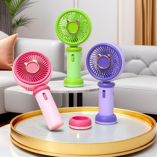 Women's Portable Hand Fan with Cute Animal Design Bowlift