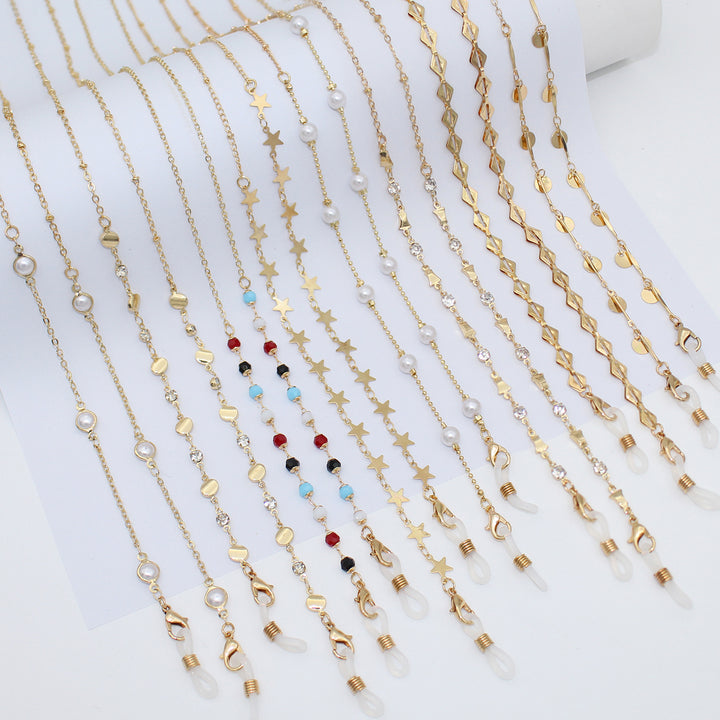 Luxe Crystal-Embellished Eyewear Chain Bowlift