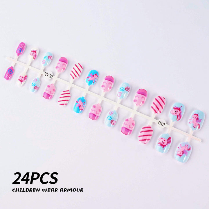 Children's Fun-Themed Press-On Nail Set Bowlift