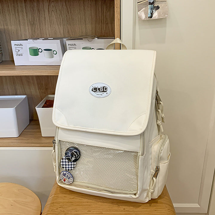 Multi-Functional Backpack with Transparent Pocket