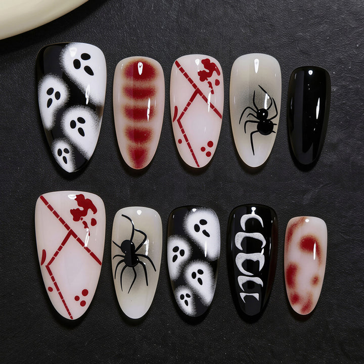 Halloween-Themed Artistic Press-On Nails Bowlift